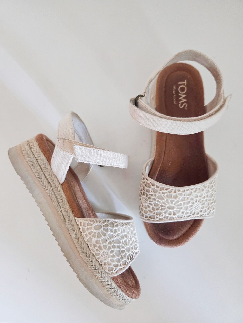 TOMS Kids Diana Espadrille Wedge Sandals Size 2
